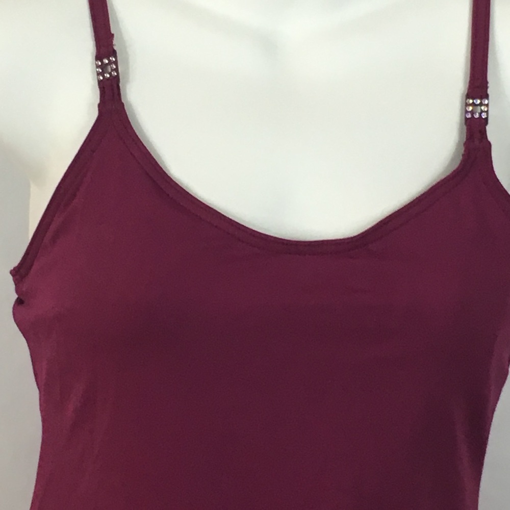 Capezio camisole cami top bra lined wine new LG XL - Picture 3 of 8
